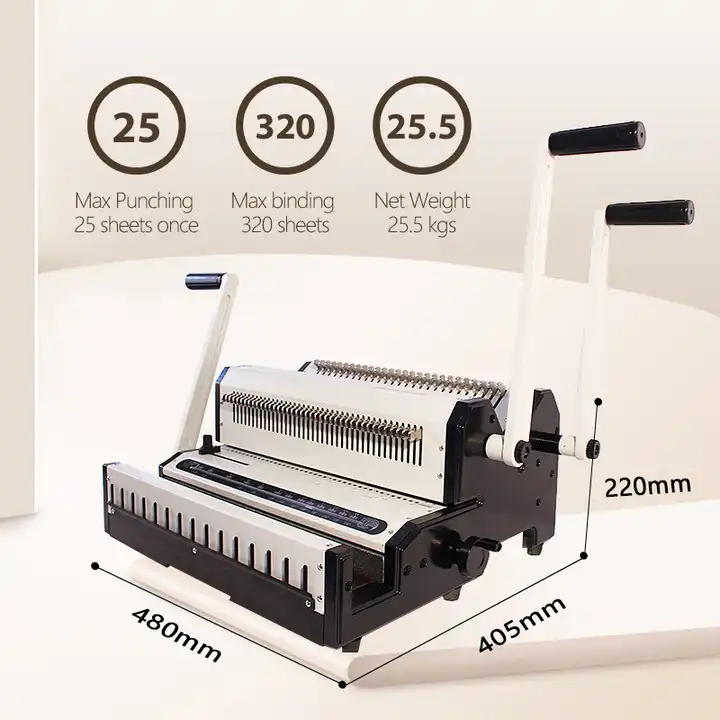 Binding Machine Comb - Rilegatrice a filo con clip, perfora
