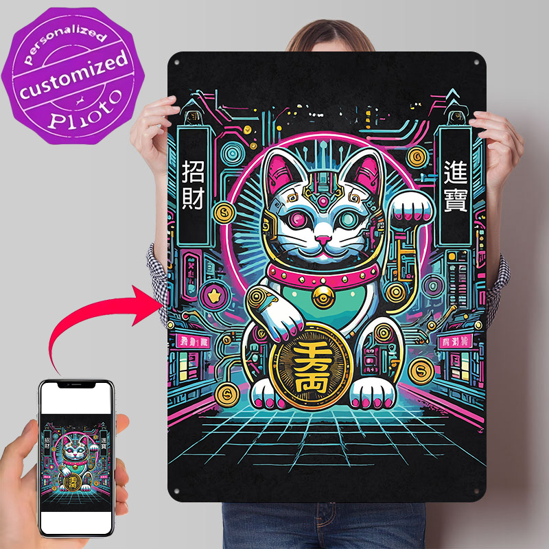 Cyberpunk Maneki Neko - Gatto  - Tech Office Wall Art recensione e prezzo