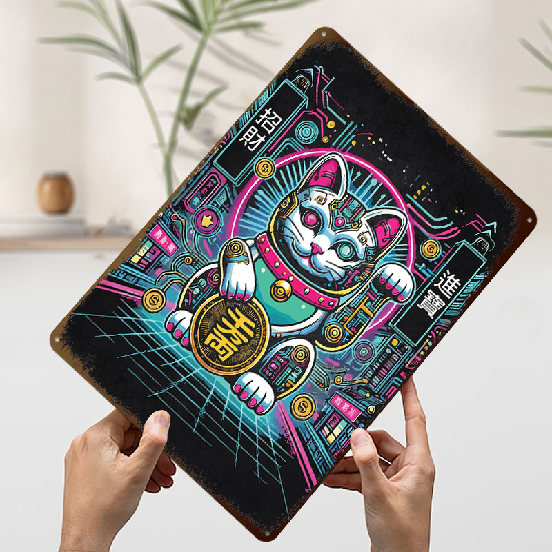 Cyberpunk Maneki Neko - Gatto  - Tech Office Wall Art recensione e prezzo