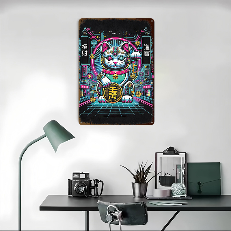 Cyberpunk Maneki Neko - Gatto  - Tech Office Wall Art recensione e prezzo